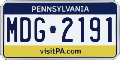 PA license plate MDG2191