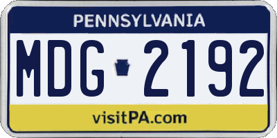 PA license plate MDG2192