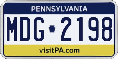 PA license plate MDG2198