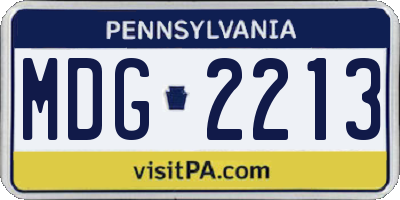 PA license plate MDG2213