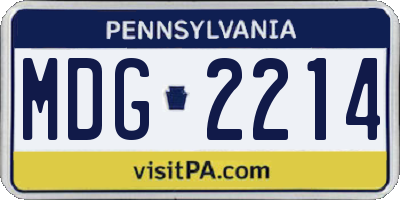 PA license plate MDG2214