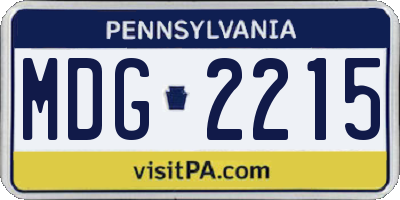 PA license plate MDG2215