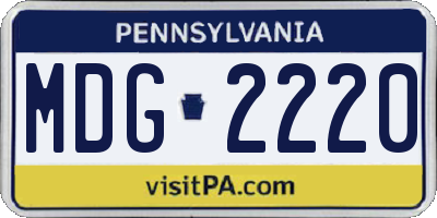 PA license plate MDG2220