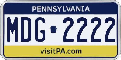 PA license plate MDG2222