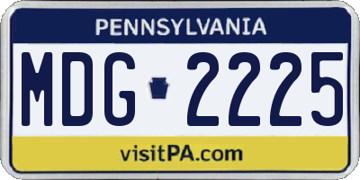 PA license plate MDG2225