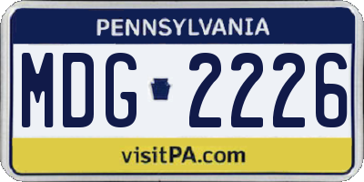 PA license plate MDG2226