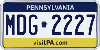 PA license plate MDG2227
