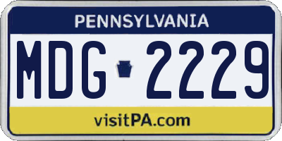 PA license plate MDG2229