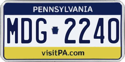PA license plate MDG2240