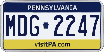 PA license plate MDG2247