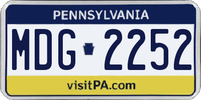 PA license plate MDG2252
