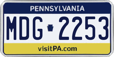 PA license plate MDG2253