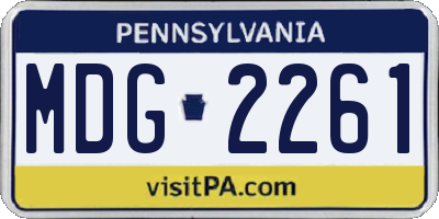 PA license plate MDG2261