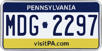 PA license plate MDG2297