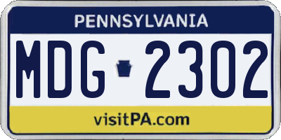 PA license plate MDG2302