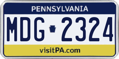 PA license plate MDG2324