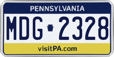 PA license plate MDG2328