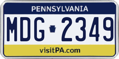 PA license plate MDG2349