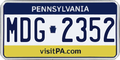 PA license plate MDG2352