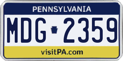 PA license plate MDG2359