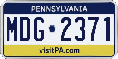 PA license plate MDG2371