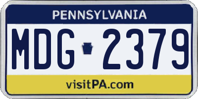 PA license plate MDG2379