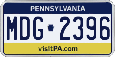 PA license plate MDG2396