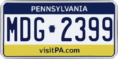 PA license plate MDG2399