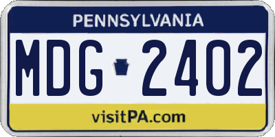 PA license plate MDG2402