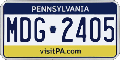 PA license plate MDG2405