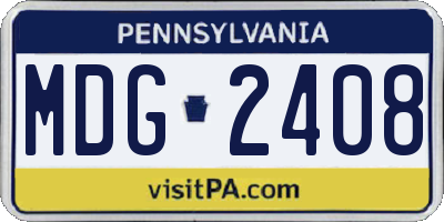 PA license plate MDG2408