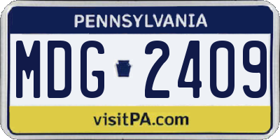 PA license plate MDG2409