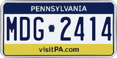 PA license plate MDG2414