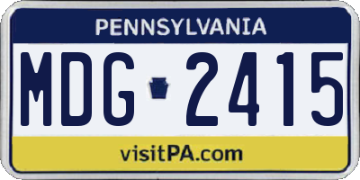 PA license plate MDG2415