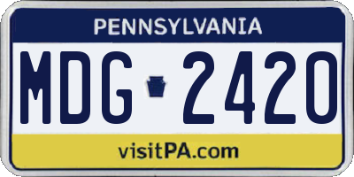 PA license plate MDG2420