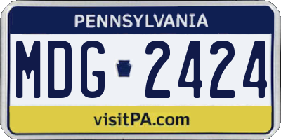 PA license plate MDG2424