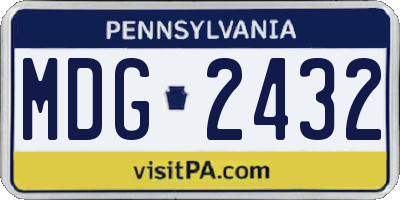 PA license plate MDG2432