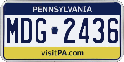 PA license plate MDG2436