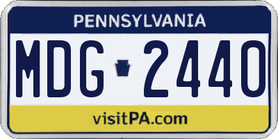 PA license plate MDG2440