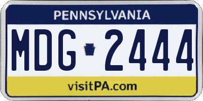 PA license plate MDG2444