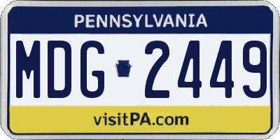 PA license plate MDG2449