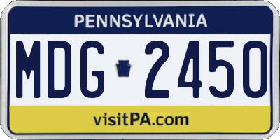 PA license plate MDG2450