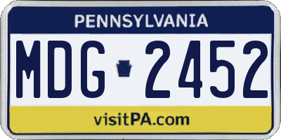 PA license plate MDG2452