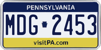 PA license plate MDG2453