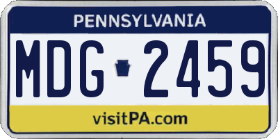 PA license plate MDG2459
