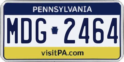 PA license plate MDG2464