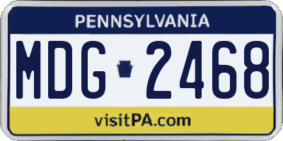 PA license plate MDG2468