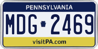 PA license plate MDG2469