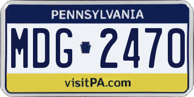 PA license plate MDG2470