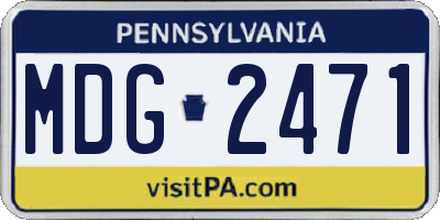 PA license plate MDG2471